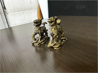 Decorative Qian Coins with Animal Statues (x4)