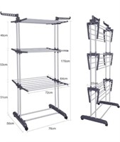 Bigzzia Folding Clothes Drying Rack 4 Tier Stainle