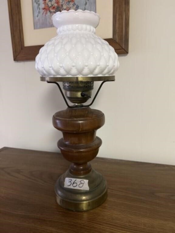 Vintage desk lamp with 2 glass shades