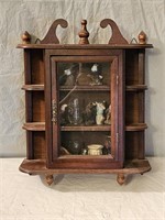 Mahogany Curio Shelf and Collectibles
