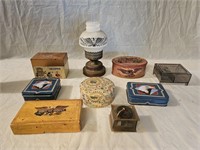 Eagle Coasters, Tins, Lamp and Collectibles