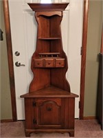 Vintage Solid Maple Corner Shelf