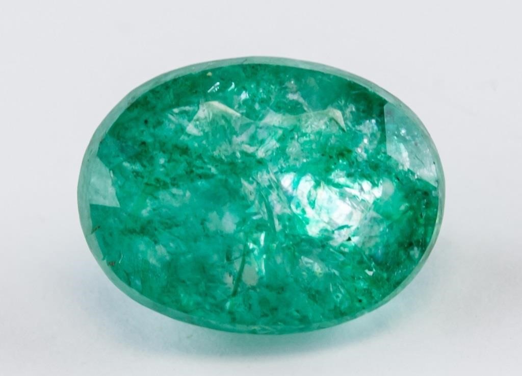 8.50ct Green Oval Cut Natural Emerald AGSL