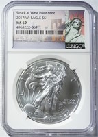2017-(W) AMERICAN SILVER EAGLE NGC MS-69