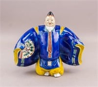 Japanese Porcelain Emperor Figurine with Red Mark