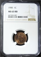 1900 INDIAN HEAD CENT NGC MS-63 RB