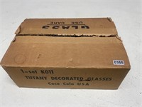 NOS Coca Cola Tiffany Style Glasses In Box