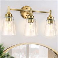 DLLT 3-Light Gold Vanity with Glass Shade