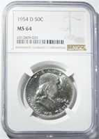 1954-D FRANKLIN HALF NGC MS-64