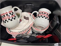 Tub of Coca Cola Pitchers & Plates, Bowls