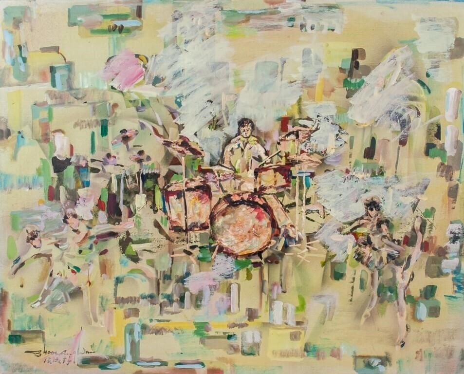 Chinese Oil on Canvas Signed Shoo Ching Wan