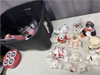 Tub of Coca Cola Stuffed Animals & Collectibles
