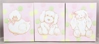 Lot of 3 Giclee on Canvas Plushies