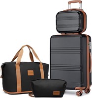 $100  Kono Luggage Set 4 Piece Carry On Hardside L