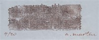American Ink on Paper Signed Agnes Martin 9/20