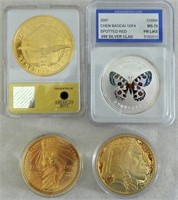 (4) COPY COINS - GOLD TONED U.S. TYPE