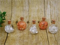 SILVER AND COPPER FLAKES IN BOTTLES ROCK STONE LAP
