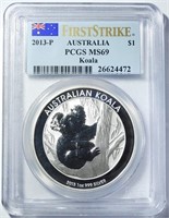 2013-P AUSTRALIA $1 KOALA PCGS MS-69