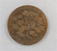 1856 Canada Nova Scotia 1 Penny Victoria Coin