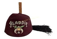 Shriner Hat Aladdin Red Bedazzled Hat with