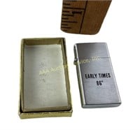 Early Times Advertising Lighter Stainless Barlow