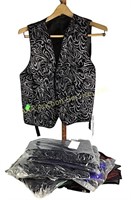 Simco Formal Wear Sequenced Vest Black with