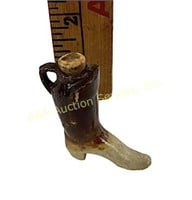 19th century stoneware boot miniature bottle
