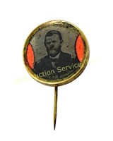 Civil War miniature gem tintype pin. Believed to