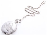 Quartz Pocket Watch & Fob - USA White House Case