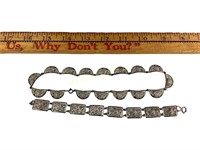 (2) 835 silver filigree bracelets 26 grams