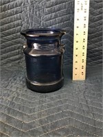 Blue Glass Crock Container