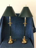 Brass Candle Stick Lamps with Shades Works