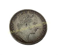 1860 A Austria 1 Florin silver coin 13 grams