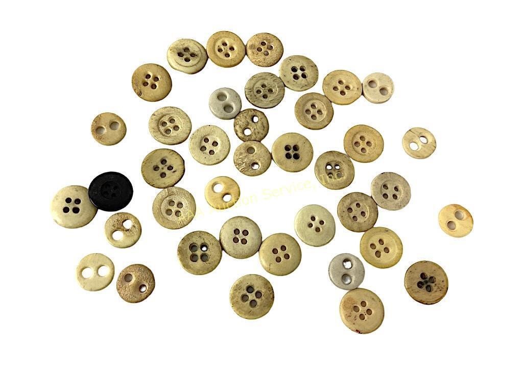 Mid-19th century carved cow bone buttons