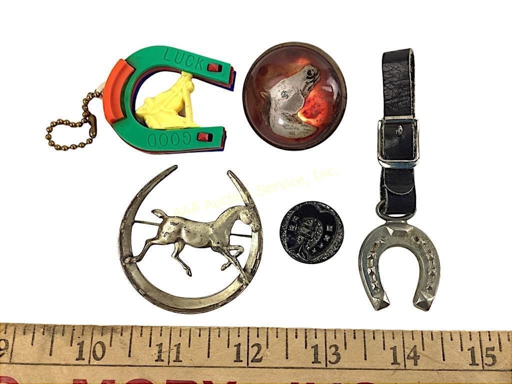 Equestrian horse bridle rosette, keychain fobs,