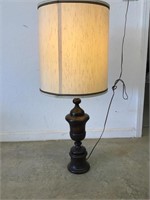 Vintage Wood Lamp with Shade Works