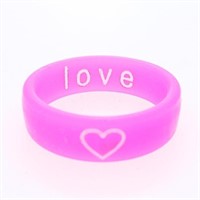 Reversible Flip Ring'Heart"  & "Love" - Pink