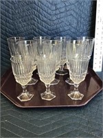 Gorgeous Crystal Glasses Tray Lot of 10 Footed