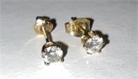 10K Yellow Gold Diamond Earrings