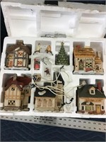 Christmas Village Lot of 5 Ceramic Houses and