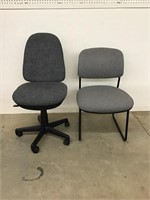 Office Chairs Lot of 2 One with Wheels