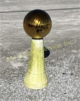 Gazing ball attached to stand 32.5in x 11in