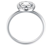 Decadence sterling Silver 5mm Round Halo Engagemen