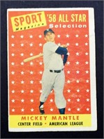 1958 TOPPS #487 MICKEY MANTLE ALL STAR
