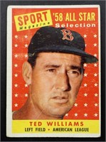 1958 TOPPS #485 TED WILLIAMS ALL STAR