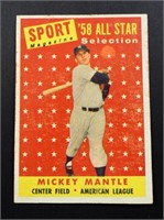 1958 TOPPS #487 MICKEY MANTLE ALL STAR