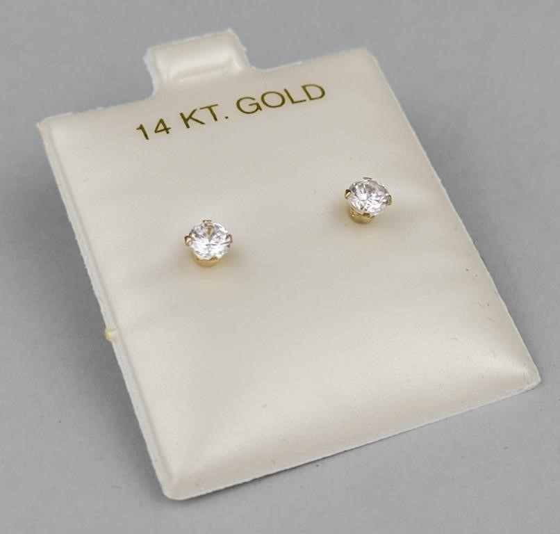 14K Gold  & Moissanite Earrings.