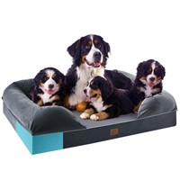 5 Inch Full Memory Foam Dog Bed with Bolster