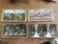 Antique Color Slides of flowers - cemetery
