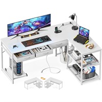 53 Inch L Shaped Computer Desk with Fabric